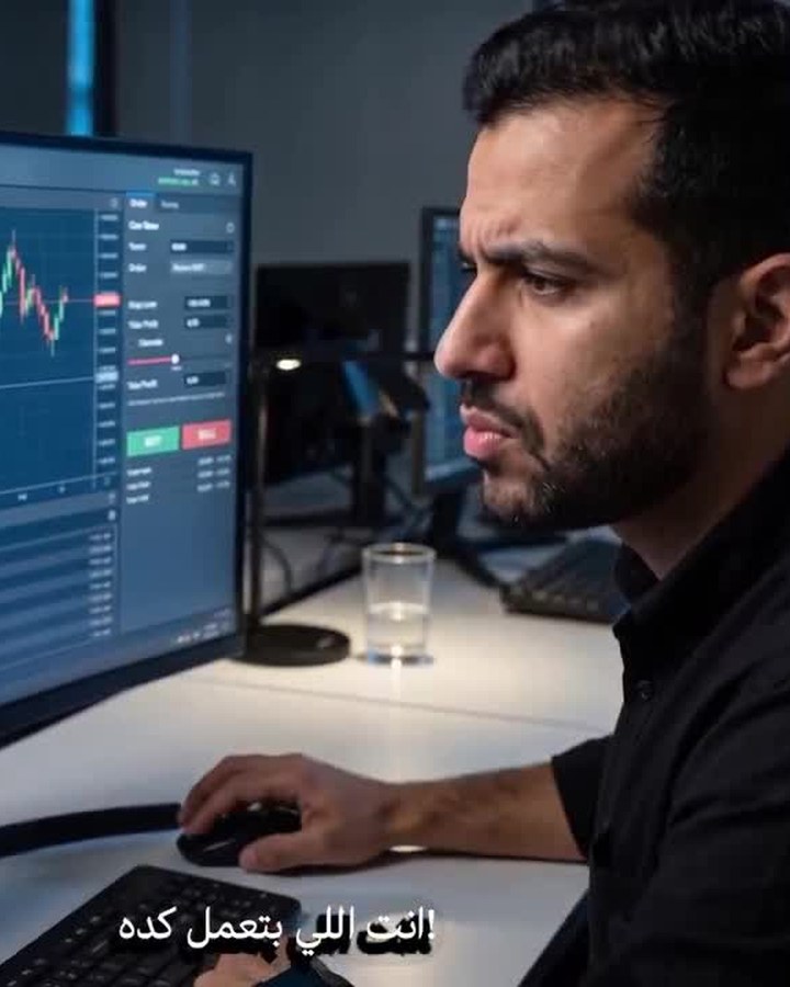 Trader at a multi-monitor desk, from the IQ System motion graphics video for Ten Percent Academy